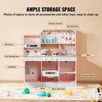 Kids' Pretend Play Wooden Kitchen Set with Lights and Sounds