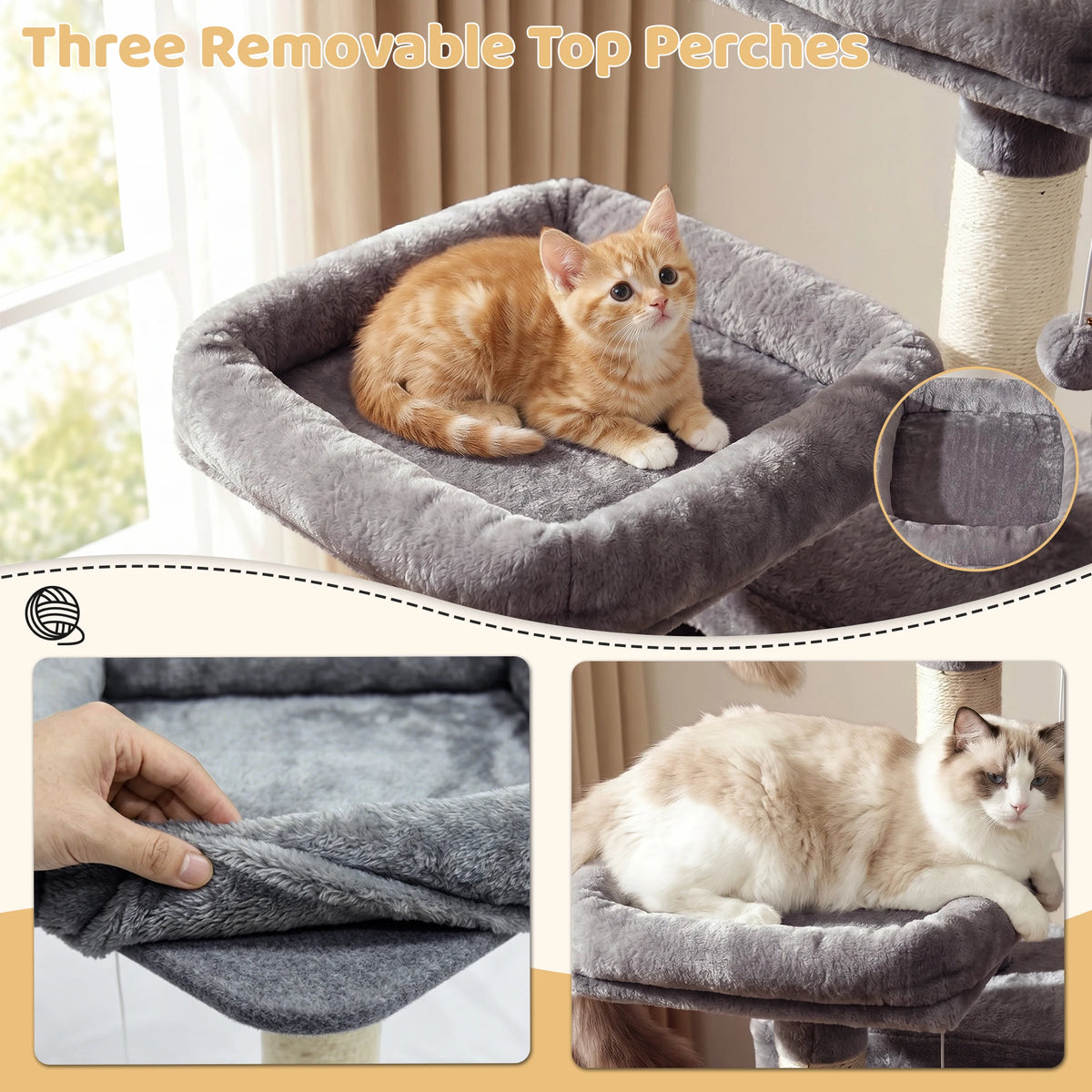 68-Inch Multi Level Indoor Cat Tree Tower