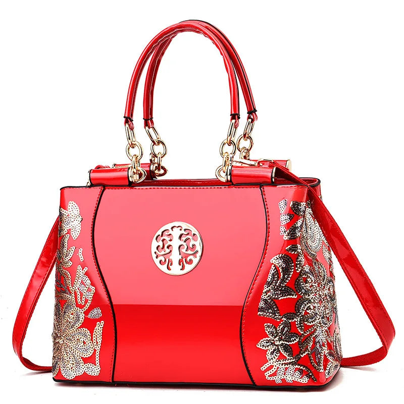 Women's Shiny Patent Leather Shoulder Messenger Bag