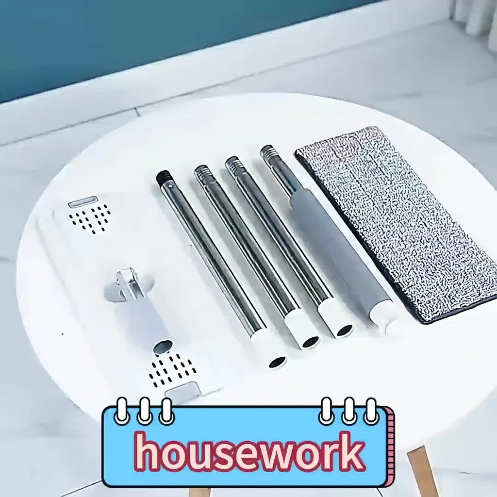 Flat Floor Mop and Reusable Pads Set for Wet and Dry Cleaning