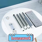 Flat Floor Mop and Reusable Pads Set for Wet and Dry Cleaning