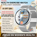 Women's 1.32 Inch AMOLED Screen Luxury Diamond Smartwatch