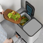 Double Compartment Pedal Trash Can with Lid and Sorting Bins