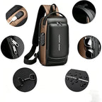 Unisex Anti-Theft Waterproof USB Charging Crossbody Chest Sling Backpack