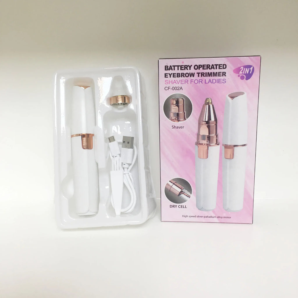 Women's 2-in-1 Electric Eyebrow Trimmer Facial Hair Epilator Shaver
