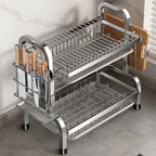 Kitchen Dish Drying Rack and Drainboard Set with Utensil Holder