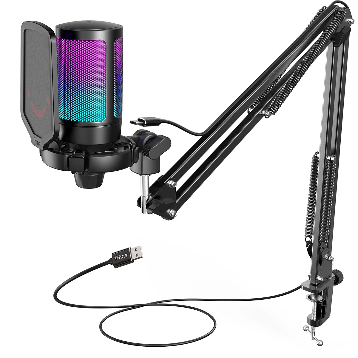 USB Gaming Microphone Kit for PC and PS5 Condenser Mic