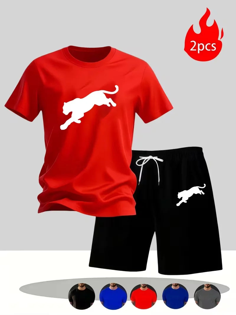 Men's Casual Summer T-Shirt and Shorts Suit Set