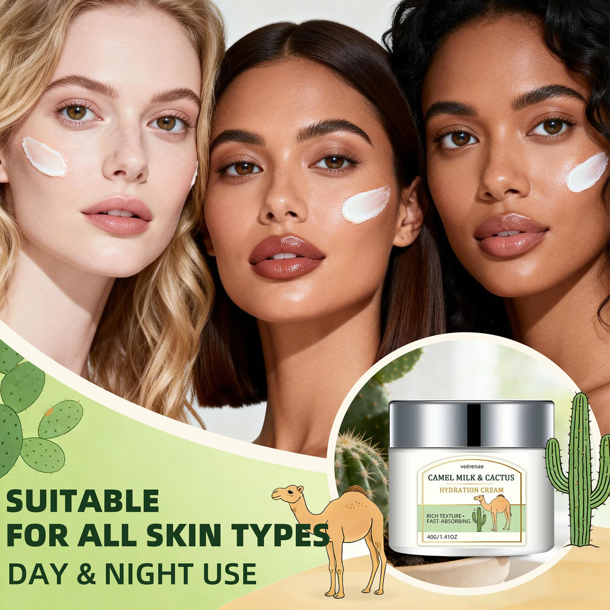 Unisex Camel Milk & Cactus Hydration Nourishing Face Cream