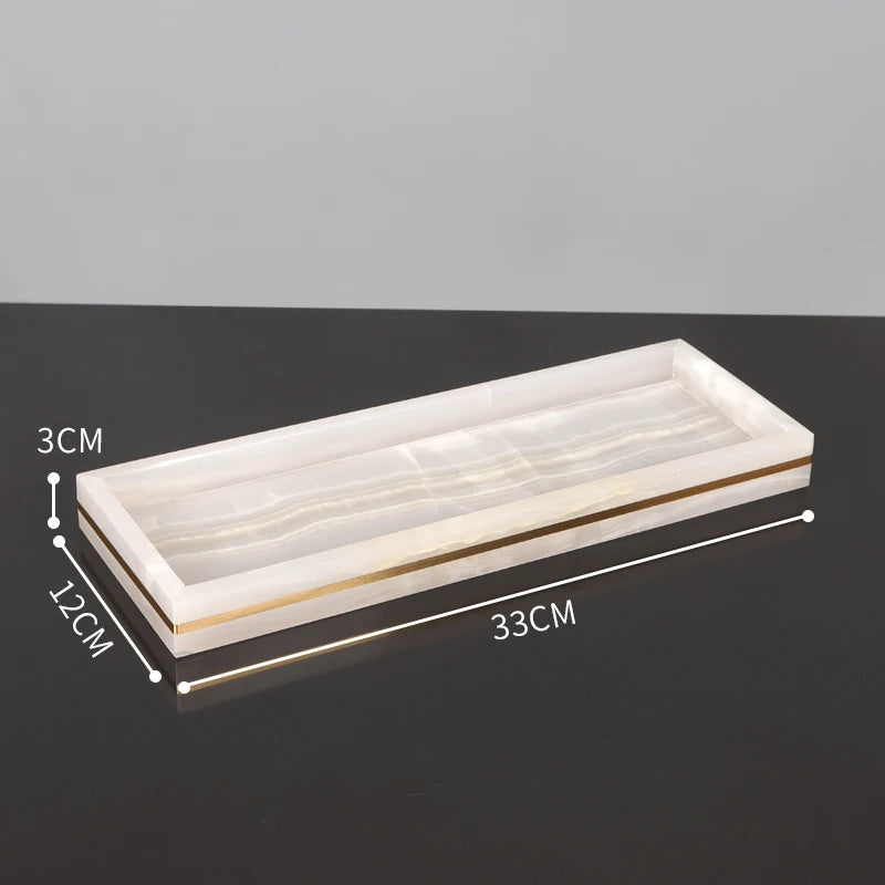 White Onyx Natural Marble Bathroom Accessory Set M28