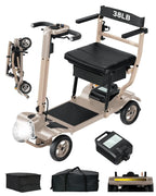 4 Wheel Folding Electric Mobility Scooter with Dual Baskets