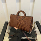 Women's Crocodile Pattern PU Leather Shoulder Bag