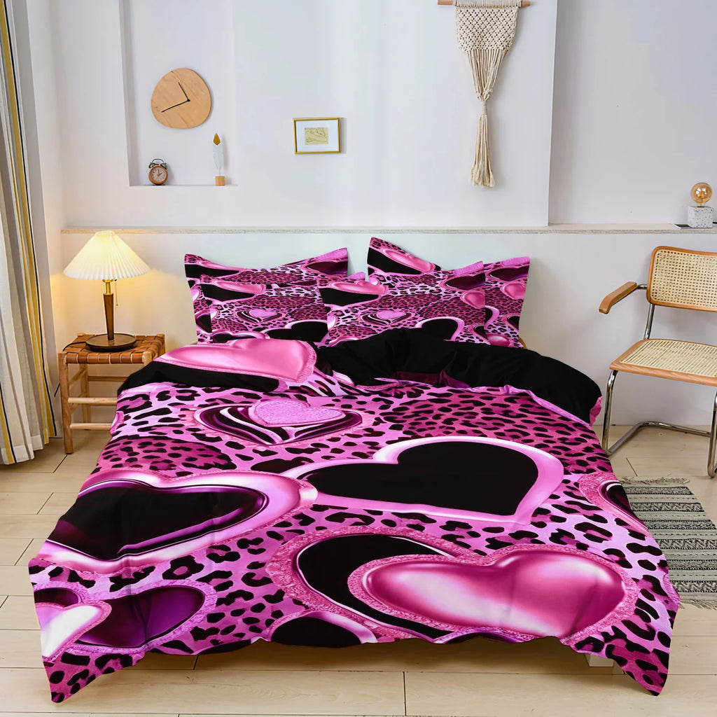 Romantic Hearts Duvet Cover and Couple Bedding Set