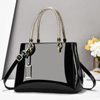 Women's Glossy Patent PU Leather Shoulder Crossbody Bag