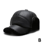 Unisex Winter PU Leather Thermal Earmuff Flat Cap