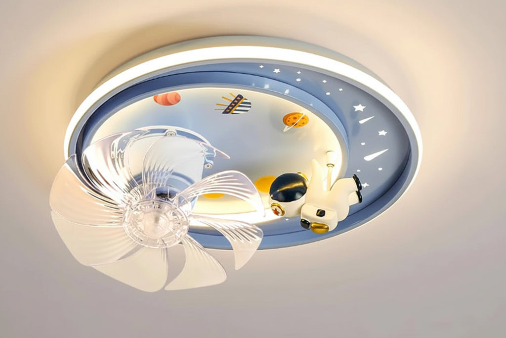 Nordic Ceiling Fan with Dimmable LED Light and Remote