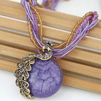 Vintage Peacock Metal Tassel Pendant Necklace and Sweater Chain