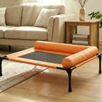 Cooling Dog Cot Bed with Pillow Breathable Mesh Washable Pet Furniture