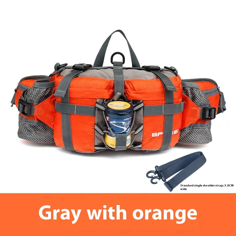 Waterproof Hiking Waist Bag with Reflective Strip and 1.3-Gallon Capacity