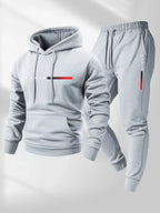 Men's Letter Print Fleece Hoodie Sweatshirt Pants Set