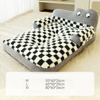 Warm Fleece Pet Sofa Bed and Winter Sleeping Kennel Mat Cushion