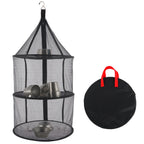 Folding 3-Tier Camping Storage Net with Zipper for Tableware