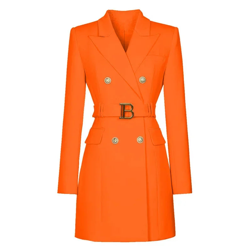 Women's Double Breasted Belted Blazer Dress