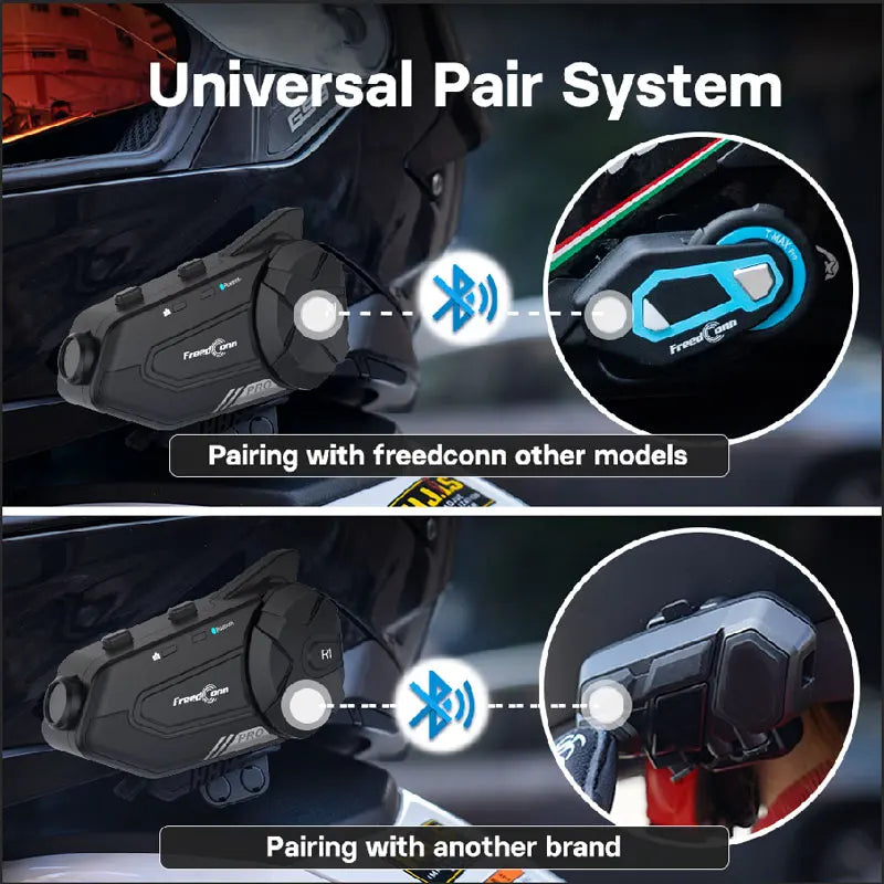 Motorcycle Helmet Bluetooth Intercom and 1080P Dash Cam Headset