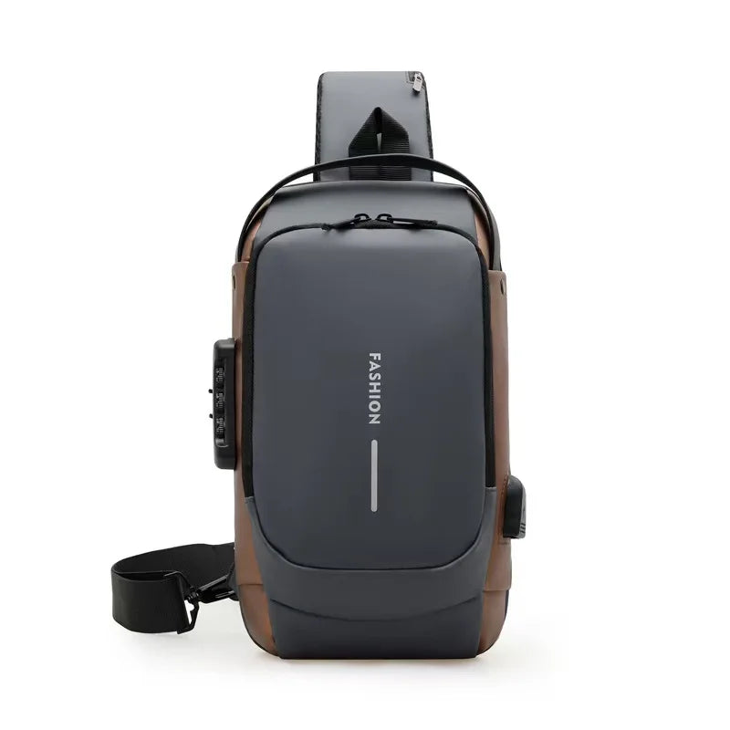 Unisex Anti-Theft Waterproof USB Charging Crossbody Chest Sling Backpack