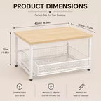 Metal Microwave Stand with Drawer and Multipurpose Countertop Storage Rack