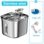 Stainless Steel Automatic Pet Water Fountain with Sensor and Filter for Cats and Dogs