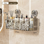 Wall Mounted Water Ripple Suction Shower Storage Basket Rack SSW045