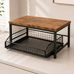 Metal Microwave Stand with Drawer and Multipurpose Countertop Storage Rack