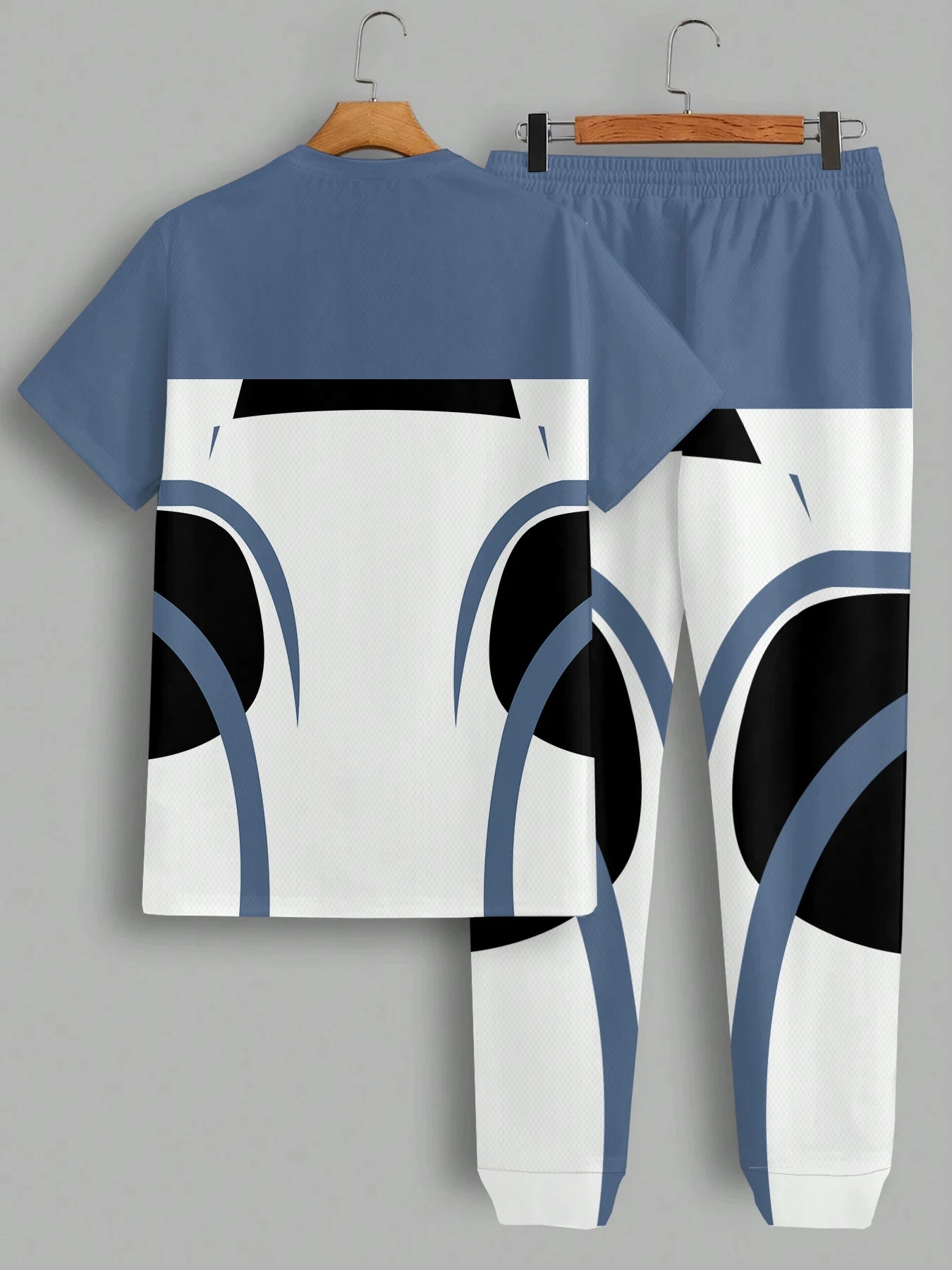 Men's Casual Digital Print T-Shirt and Pants Suit Set