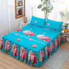 Lace Skirt Bed Sheet and Fitted Bedspread Set