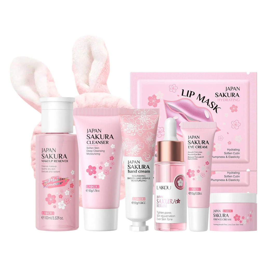 Sakura 7-Piece Skincare Set Hydrating Facial Routine All Skin Types
