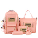 Girls' Casual Harajuku School Backpack 5-Piece Bag Set