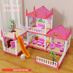 Kids' 3D DIY Princess Castle Dollhouse with Furniture Accessories