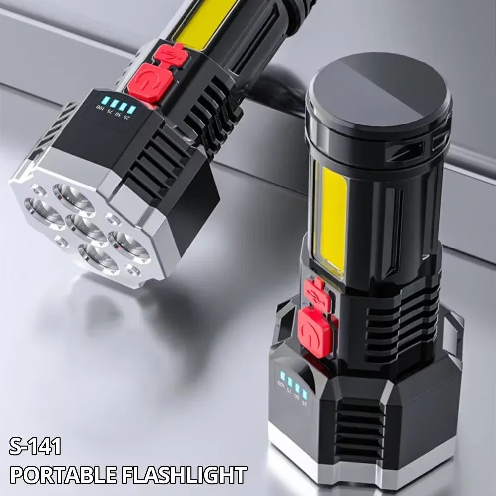 Rechargeable LED Flashlight with COB Side Light