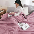 Double Sided Cooling Blanket and Breathable Cotton Quilt