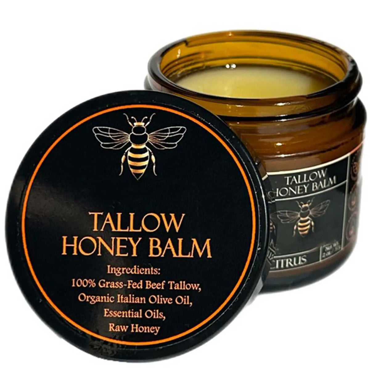 Unisex Organic Grass-Fed Beef Tallow Honey Moisturizing Balm 2.0 oz