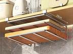 Stainless Steel Under Cabinet Cutting Board and Pot Lid Storage Rack