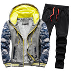 Men's Casual Thicken Thermal Hoodie and Pants Tracksuit Set
