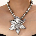 Women's Fashion Boho Beaded Metal Flower Pendant Necklace