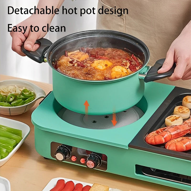 Smokeless 3 in 1 Electric Grill and Korean BBQ Hot Pot
