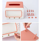 Retro Television Shaped Tissue Box Cover and Phone Stand