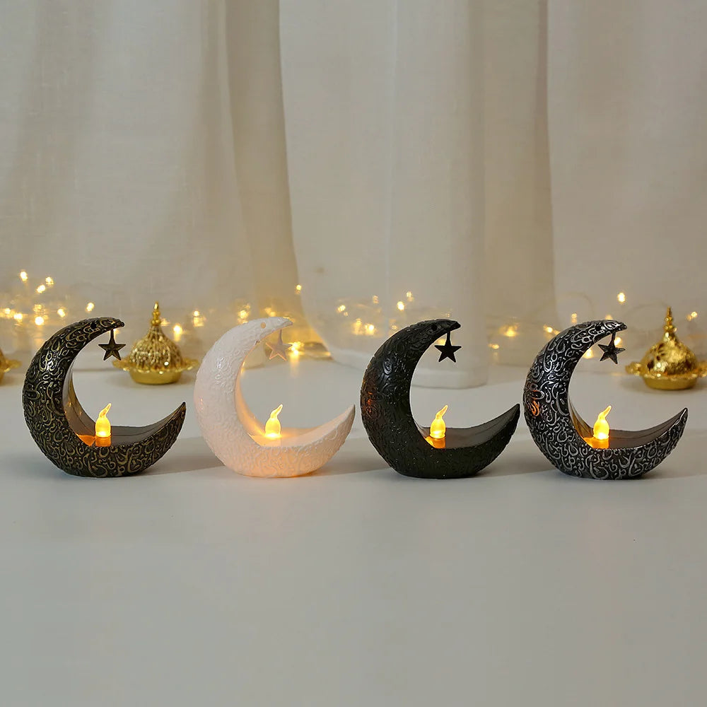 Star Moon LED Candlestick Lamp and Eid Festive Tabletop Ornament