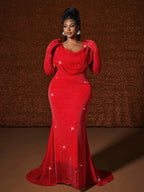 Women's Sexy Hooded Fishtail Floor Length Maxi Dress