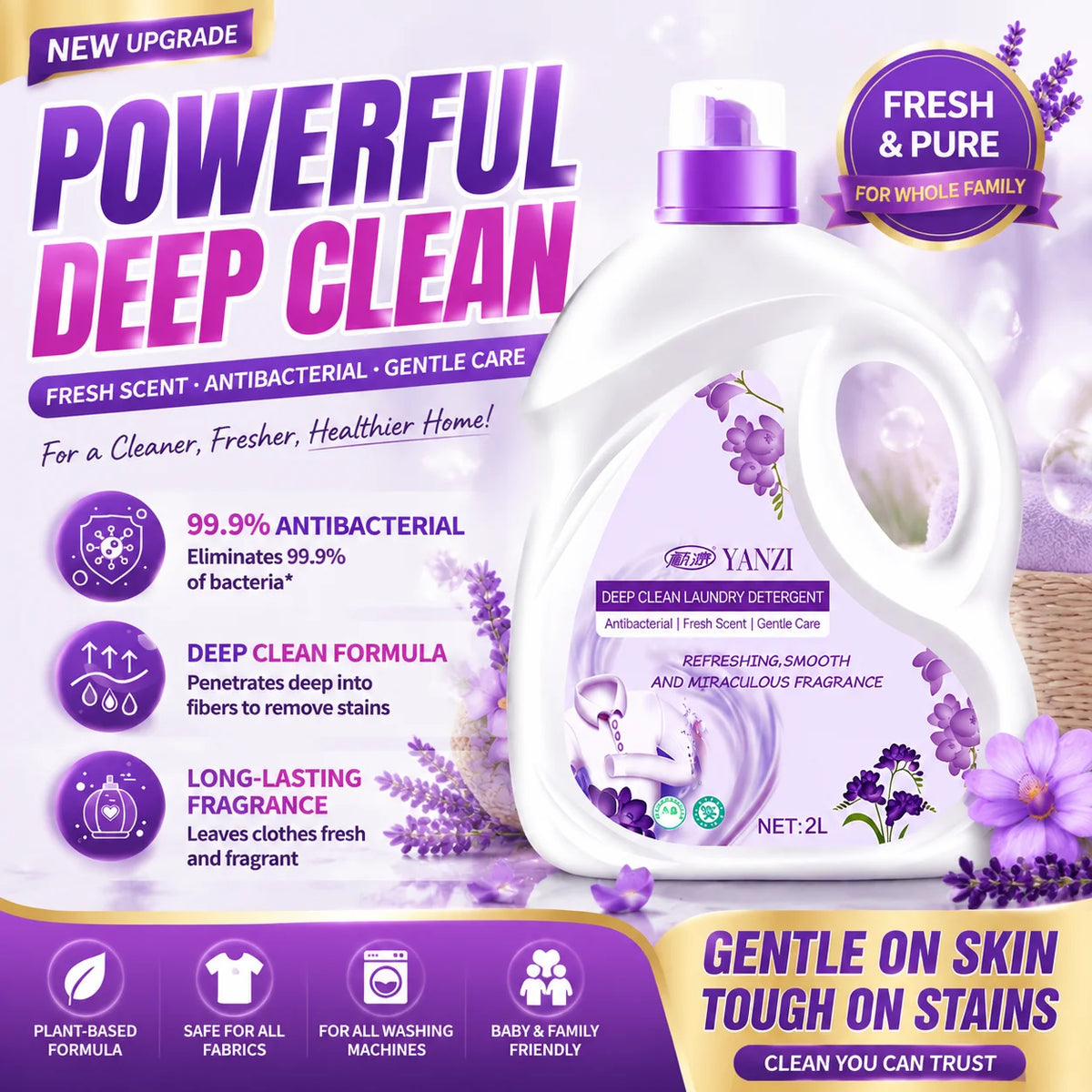 Liquid Laundry Detergent and Fresh Linen Fabric Softener