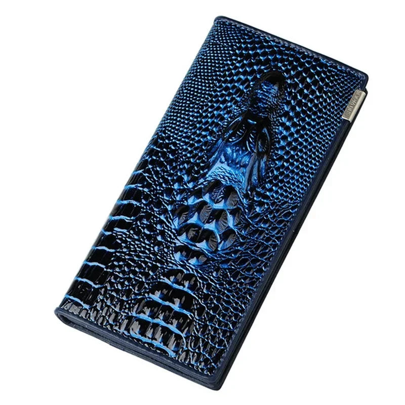 Women's Alligator Pattern Leather Clutch Wallet